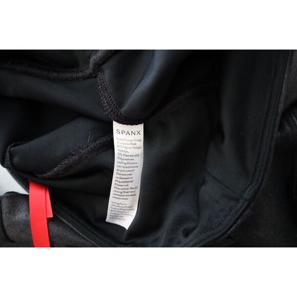 SPANX 20136R Women's Sz Small Black Faux Leather Moto Leggings - Picture 5 of 9